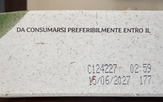 etichetta lotto di produzione